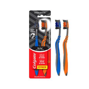 Escova Dental Colgate Infusão de Carvão Zig Zag com 2un