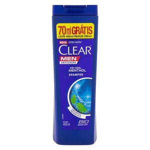 Shampoo para Cabelos Clear Masculino Ice Mentol Leve Mais Pague Menos 400ml