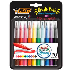 Canetinha Bic Hidrocolor Ponta Brush 10Unidades