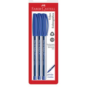 Caneta Faber Castell EsferograficaTrilux Azul/Azul/Azul 3Unidades