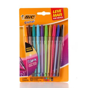 Caneta Bic Cristal Fashion 10Unidades