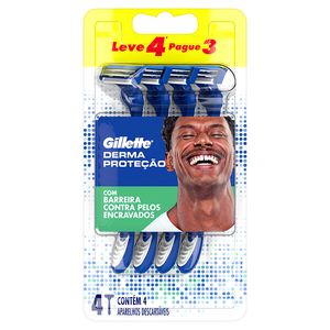 Aparelho Barbear Gillette Derma Proteção Leve 4 Pague 3un