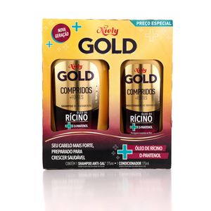 Shampoo 275ml + Condicionador 175ml Niely Gold Compridos+Fortes Un