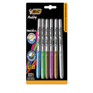 Marcador Bic Permanente Tons Metálicos 6Unidades