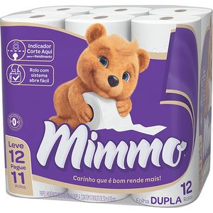 Papel Higiênico Mimmo Folha Dupla Neutro Lv12 Pg11 30m