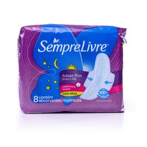 Absorvente Sempre Livre Adapt Plus com Abas Noit&Dia Suave 8un