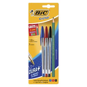Kit Bic Caneta Cristal + Lápis Grafite Evolution