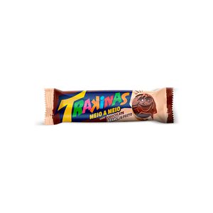 Biscoito Trakinas Recheado Meio/Meio Chocolate/Chocolate Branco 126g