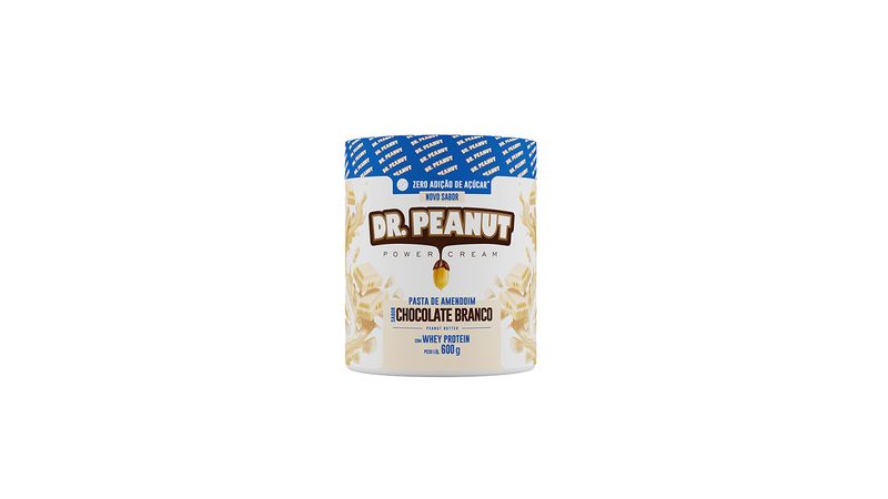 Pasta de Amendoim Dr Peanut sabor chocolate branco 600g zero