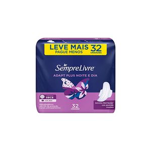 Absorvente Sempre Livre Adapt com Abas Noit&Dia Seca Lv+ Pg- 32un