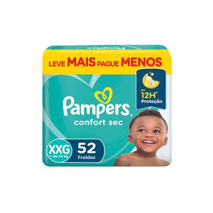 Fralda Pampers Confort Sec Bag XXG 52un