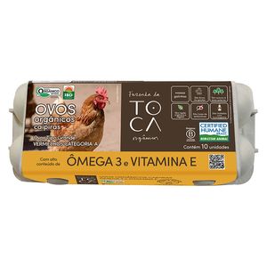 Ovos Caipira Fazenda da Toca Orgânico Ômega 3 com 10 Unidades