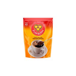 Café 3 Corações Solúvel Tradicional Sachê 40g