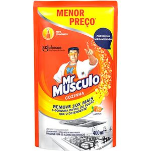 LImpador MR.Musculo Cozinha Laranja Menor Preço Refil 400ml