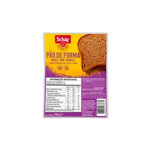 Pão de Forma Schar sem Glúten sem Lactose Maçã com Canela 200g
