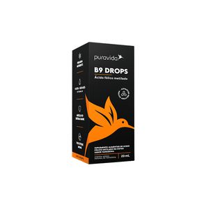 Vitamina B9 Pura Vida Drops Ácido Fólico Metilado Tangerina em Gotas 20ml