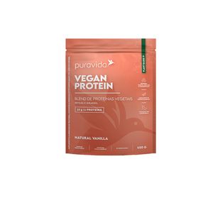 Suplemento Alimentar Pura Vida Vegan Protein 22g Natural Vanilla 450g