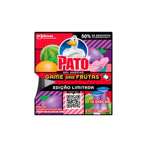 Detergente Sanitário Pato Gel Adesivo Game Frutas 50% Desconto Segunda Edição Limitada Rf 2un
