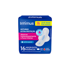 Absorvente Intimus Noturno com Abas Suave 16Unidades