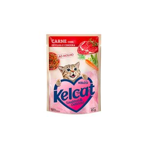 Alimentos para Gatos Kelcat Carne, Ervilha e Cenoura 85g