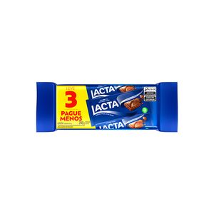 Chocolate Lacta Tablete ao Leite com 3 Lv+ Pg- 240g