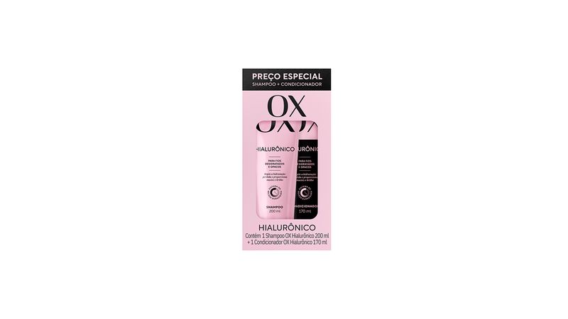 Shampoo + Condicionador Ox Hialurônico 240ml - Kit Shampoo e
