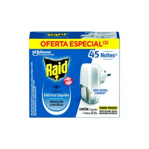 Aparelho Elétrico Raid 45 Noites + Refil 32,9ml