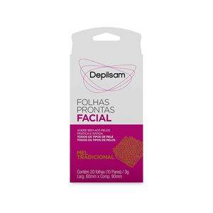 Folhas Depilsan Prontas Facial Mel 10 Pares un