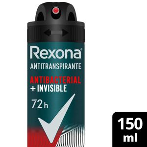 Desodorante Rexona Men Antibacteriano Invisible Aerosol 150ml