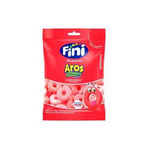 Balas de Gelatina Fini Aros de Morango 90g