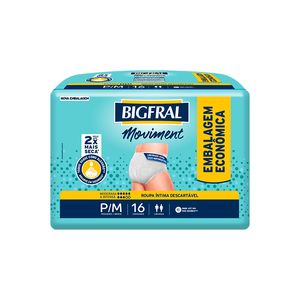 Roupa Íntima Bigfral Moviment P/M 16un