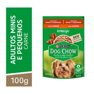 Ração Úmida DOG CHOW Cães Adultos Minis e Pequenos Carne 100g