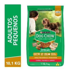 Ração NESTLÉ PURINA DOG CHOW EXTRALIFE Adultos Minis e Pequenos Carne, Frango e Arroz 10,1kg