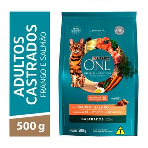 Alimento para Gatos Purina One Castrados Frango e Salmão 500g