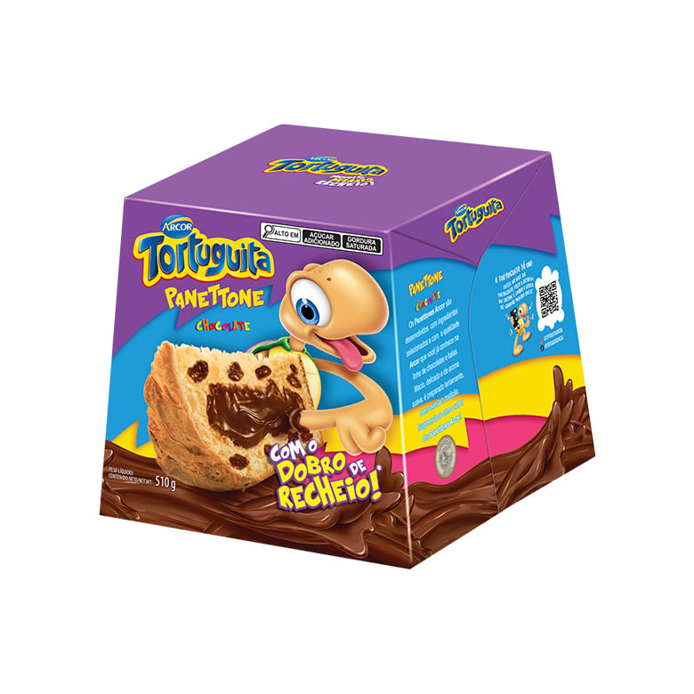 Panettone Arcor Tortuguita Recheio Chocolate 510g - Covabra