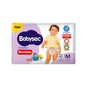 Fralda Babysec Shortinho Premium Hiper M com 60un