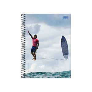 Caderno Universitário Tilibra Capa Dura Gabriel Medina 10 Matérias 160 Folhas