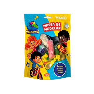 Massa Modelar Magic 3 Palavrinhas com 6 Cores + 3 Moldes un