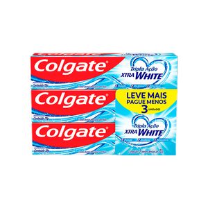 Creme Dental Colgate Tripla Ação Xtra White com 3 un Lv+ Pg- 70g