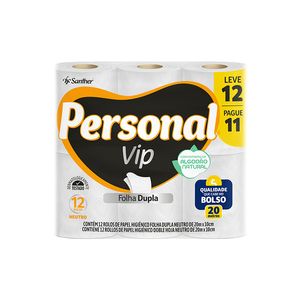 Papel Higiênico Personal Vip Folha Dupla Neutro Lv12 Pg11 20m