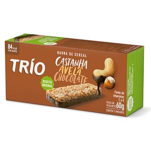 Cereal Barras Trio Chocolate, Avela e Castanha 60g