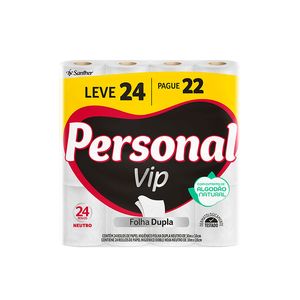 Papel Higiênico Personal Vip Folha Dupla Neutro Lv24 Pg22 30m