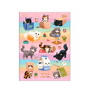 Caderno Brochura Tilibra Universitário Capa Dura Purrfect Cats 80 Folhas un