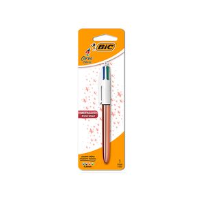 Caneta Bic 4 Cores Metallic Rose Gold 1un