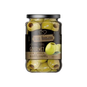 Azeitona Gran Romano Gourmet Verde sem Caroço Vidro 400 g