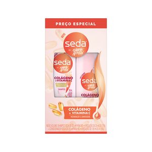 Shampoo 300ml + Condicionador 190ml Seda Colageno + Vitamina C un