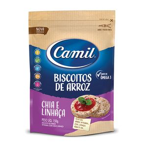 Mini Biscoito Camil Arroz Integral Chia e Linhaça 150g