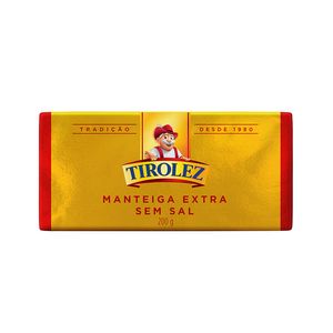 Manteiga Tirolez sem Sal Tablete 200g