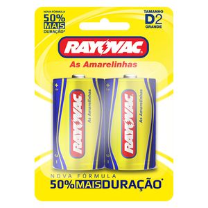 Pilha Rayovac Comum Grande 2Unidades