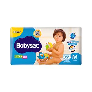Fralda Babysec Ultra Sec M com 68un